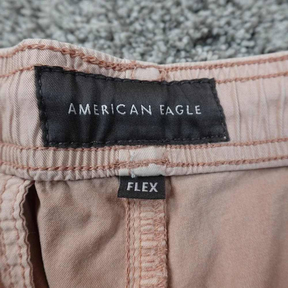American Eagle Shorts Mens S Pink Chino Flex Stretch Drawstring Athletic Preppy